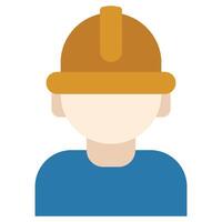 Construction Worker Flat Icon, Flat Design Style Icon Symbol vector