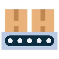Conveyor Flat Design Icon, Flat Design Style Icon Symbol vector