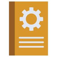 Gear Book Flat Icon, Flat Design Style Icon Symbol vector