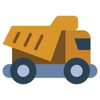 Mining Truck Flat Icon, Mining Icon Concept in Flat design style illustration vector