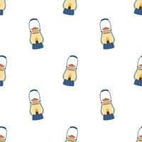 Vintage oil lantern pattern on a white background. Simple seamless pattern with camping lantern. design for greeting card and invitation vector