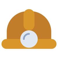 Mining Helmet Flat Icon, Mining Icon Concept in Flat design style illustration vector