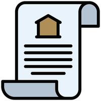 Home Document Icon, Outline Flat Design Style Icon Symbol vector