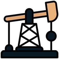 Oil Derrick Outline Flat Icon, Outline Flat Design Style Icon Symbol vector