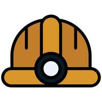 Helmet Outline Flat Icon, Outline Flat Design Style Icon Symbol vector