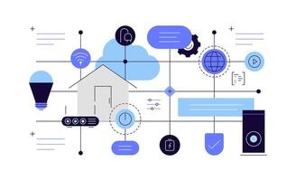 Smart house. Internet of things. IOT. High tech gadgets. Infographic scheme vector