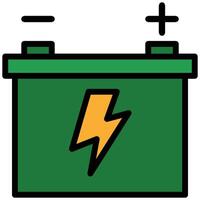 Accumulator Outline Flat Icon, Outline Flat Design Style Icon Symbol vector