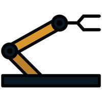 Mechanical Arm Outline Flat Icon, Outline Flat Design Style Icon Symbol vector