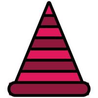 Road Cone Outline Flat Icon, Outline Flat Design Style Icon Symbol vector