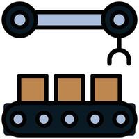 Conveyor Outline Flat Icon, Outline Flat Design Style Icon Symbol vector