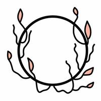 Minimalist Leaf Frame for Nature Themes vector