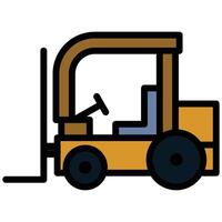 Forklift Outline Flat Icon, Outline Flat Design Style Icon Symbol vector