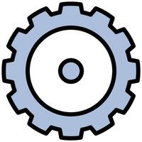 Gear Outline Flat Design Icon, Flat Design Style Icon Symbol vector