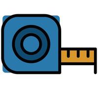 Measuring Tape Outline Flat Design Icon, Flat Design Style Icon Symbol vector