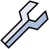 Wrench Outline Flat Design Icon, Flat Design Style Icon Symbol vector