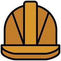 Safety Helmet Outline Flat Design Icon, Flat Design Style Icon Symbol vector