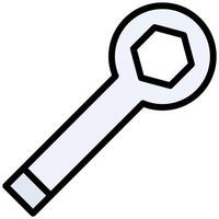 Wrench Outline Flat Icon, Flat Design Style Icon Symbol vector