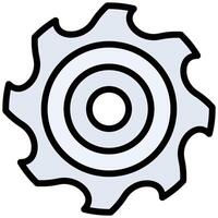 Saw Blade Outline Flat Design Icon, Flat Design Style Icon Symbol vector