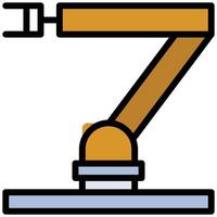 Mechanical Arm Outline Flat Design Icon, Flat Design Style Icon Symbol vector