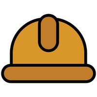 Safety Helmet Outline Flat Icon, Mining Icon Concept in Outline Flat design style illustration vector