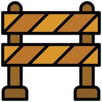 Barrier Outline Flat Icon, Mining Icon Concept in Outline Flat design style illustration vector