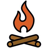 Firewood Outline Flat Icon, Mining Icon Concept in Outline Flat design style illustration vector