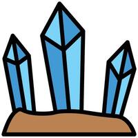 Mining Gems Outline Flat Icon, Mining Icon Concept in Outline Flat design style illustration vector