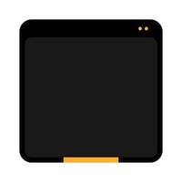 Futuristic Black User Interface Panel with Orange Highlights. Minimal Tech Interface Element in Dark Mode Style. SciFi HUD Frame with Sleek Orange Border. vector