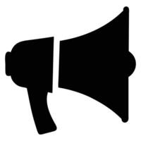 Megaphone announcement icon for marketing and communication loud speaker public address system symbol silhouette vector