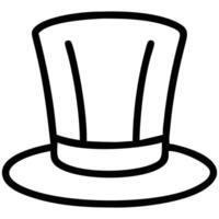 Top hat drawing simple black and white illustration for design projects and creative works in style silhouette vector