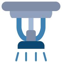 Sprinkle Smoke Detector Flat Design Icon, Safety at Workplace Flat Design Icon. vector
