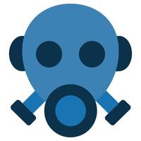 Gas Mask Flat Design Icon, Safety at Workplace Flat Design Icon. vector
