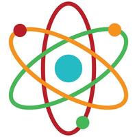 Atom Flat Icon, Science And Laboratory Concept Flat Design Style vector