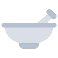 Mortar and pestle Flat Icon, Science And Laboratory Concept Flat Design Style vector
