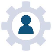 gear user Flat Icon, Teamwork Management Flat Icon Collection vector