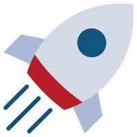 rocket Flat Icon, Teamwork Management Flat Icon Collection vector