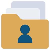 Personal File Flat Icon, Teamwork Management Flat Icon Collection vector