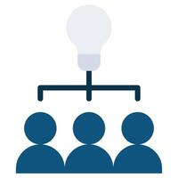 Brainstorm Flat Icon, Teamwork Management Flat Icon Collection vector
