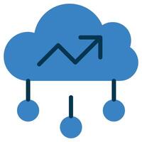 Cloud With Growth Arrow Flat Icon, Marketing Strategy Concept Flat Design Style Symbol vector