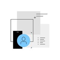 Documents access. Data protection. Smartphone, user identification vector