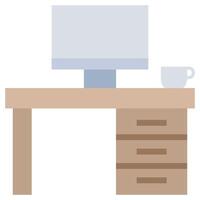 Workspace Flat Design Icon, Workplace and office element Flat Design Icon Symbol vector