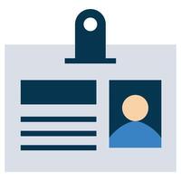 Id Card Flat Icon, Workplace and office element Flat Design Icon Symbol vector