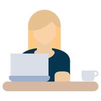 Secretary Flat Icon, Workplace and office element Flat Design Icon Symbol vector