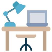 Workspace Flat Icon, Workplace and office element Flat Design Icon Symbol vector