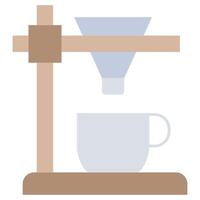 Coffee Dripper Flat Icon, Coffee Shop Concept Flat Design Style vector