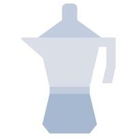 Mocca Pot Flat Icon, Coffee Shop Concept Flat Design Style vector