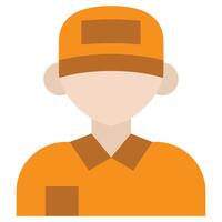 Delivery Man Flat Icon, Logistic Company Flat Design icon Concept vector