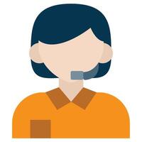 Customer Service Flat Icon, Logistic Company Flat Design icon Concept vector