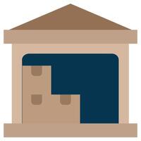 Warehouse Flat Icon, Logistic Company Flat Design icon Concept vector