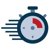 Stopwatch Flat Icon, Logistic Company Flat Design icon Concept vector